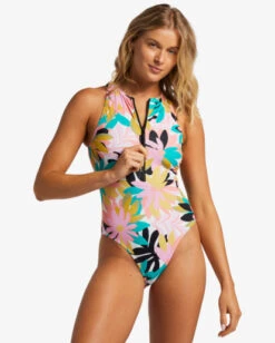 Billabong A/Div High Neck One Piece Swimsuitblack Multi 3