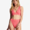 Billabong Summer High Plunge Bikini Topcoral Crush -BILLABONG Sales abjx300204 billabongw mjp0 frt1