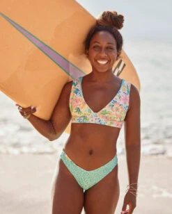 BILLABONG Sales 59 Billabong Sweet Tropics Reversible Plunge Bikini Topmulti