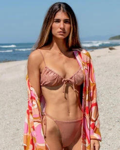 Billabong Starry Eyes Ruched Triangle Bikini Topsweet Chocolate