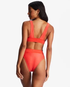 Billabong Lined Up Remi Plunge Triangle Bikini Topbright Poppy -BILLABONG Sales abjx300733 billabongw rne0 bck1