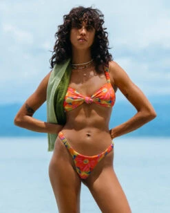 Billabong Sunny Coast Ruched Bandeau Bikini Topmulti