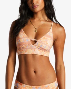 Billabong Fine By Me Reversible V-Neck Bikini Toplight Melon -BILLABONG Sales abjx300872 billabongw nff0 dtl2
