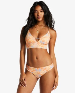 Billabong Fine By Me Reversible V-Neck Bikini Toplight Melon