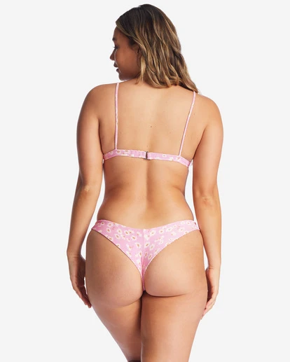 Billabong Daisy Craze Tanga Low-Rise Bikini Bottomspink Lady 3 Billabong Daisy Craze Tanga Low-Rise Bikini Bottomspink Lady