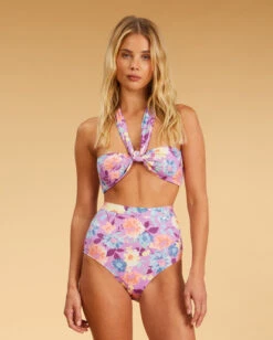 Billabong Salty Blonde Halleys Garden High-Waisted Bikini Bottomsmulti -BILLABONG Sales abjx400631 billabongw mul frt1