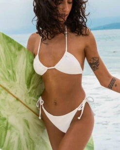 Billabong Tanlines Tie Side Tanga Bikini Bottomswhite