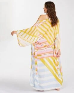 Billabong Head Over Heels Kimono Beach Cover-Upwhite/multi -BILLABONG Sales abjx600149 billabongw wmu bck1
