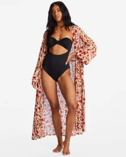 Billabong Cosmic Dreamer Kimono Beach Cover-Upantique White