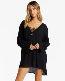 Billabong Blue Skies Beach Cover-Up Dressblack Pebble